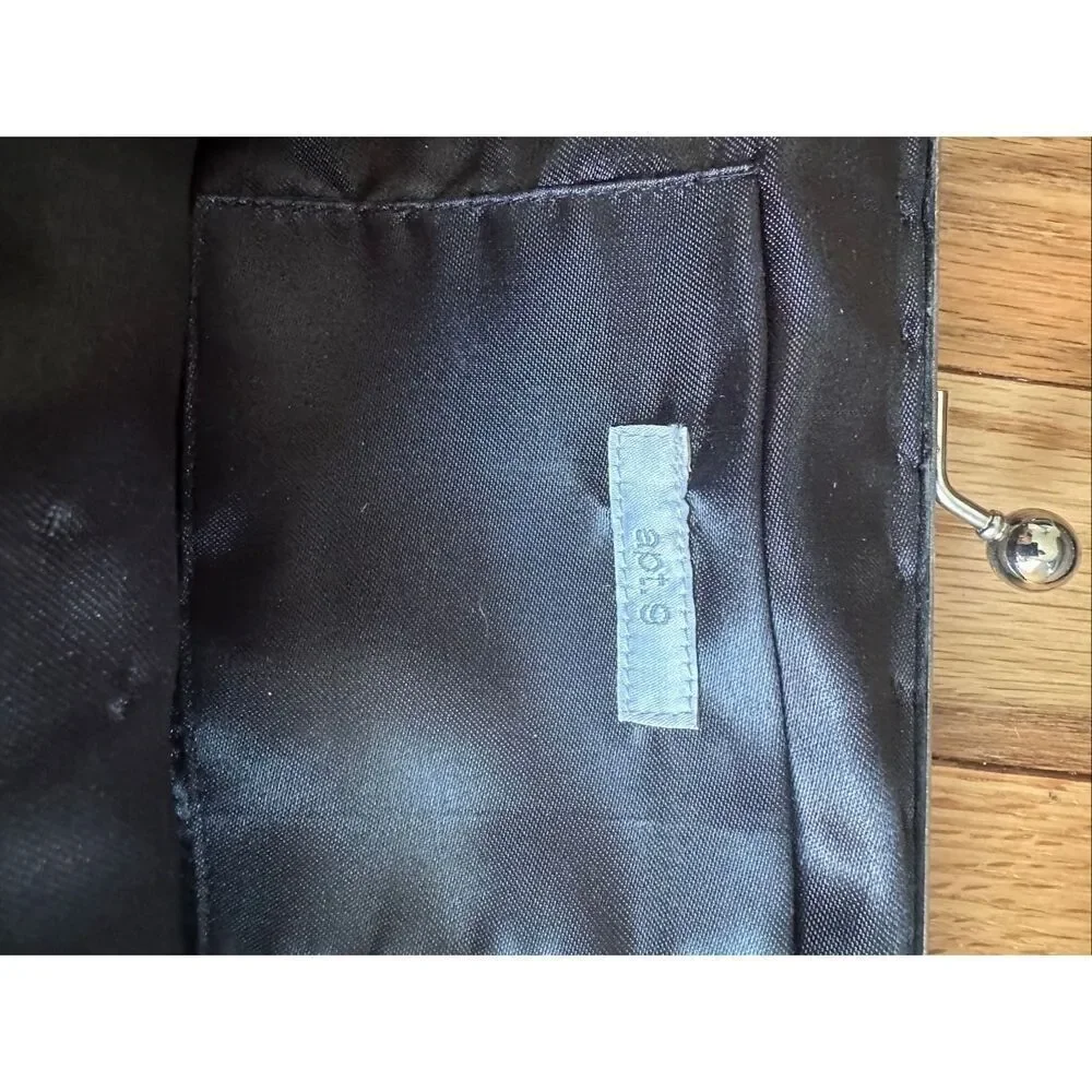 Apt 9 Black Beaded Sequin Clutch Kiss Lock